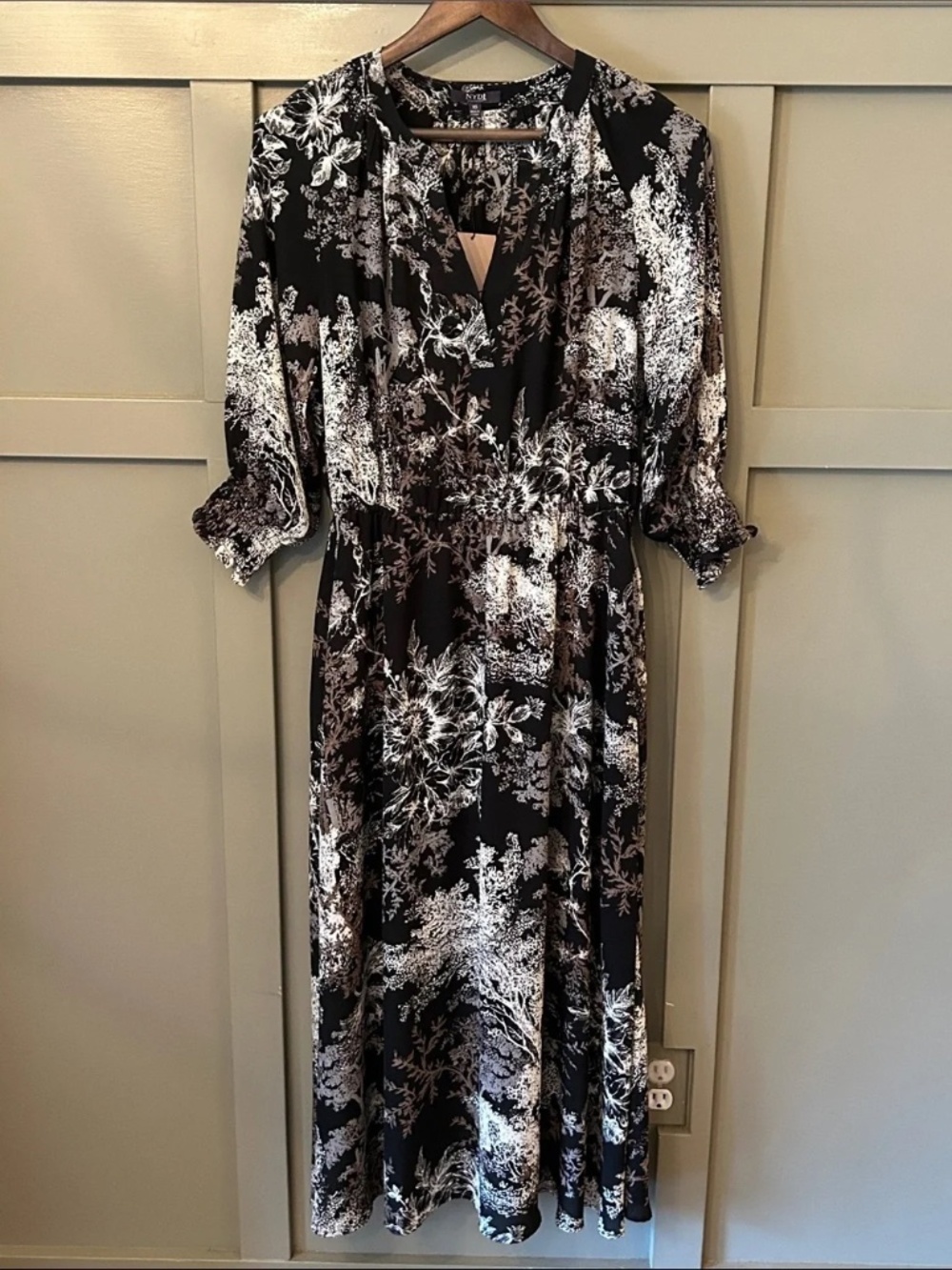 NYDJ Madeleine Maxi Dress Vista Valley Floral Georgette Size XS New NWT